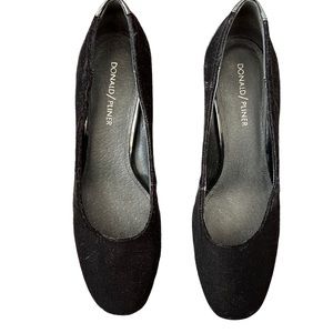 DONALD PLINER PALACE SHOE VELVET & PATENT LEATHER BLOCK HEEL SZ 9